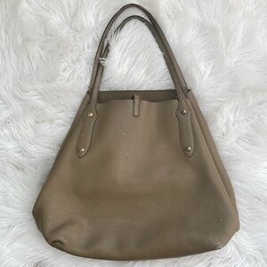 Tan large leather tote bag